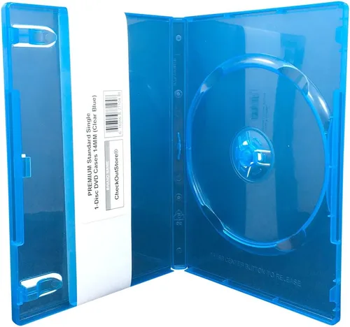 Vista 5 de CheckOutStore Premium - Estuche para 1 disco único estándar de DVD de 14 mm, Negro, 6
