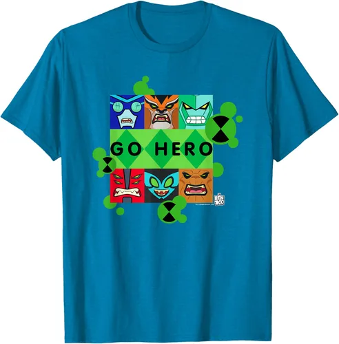 Vista 8 de Ben 10 Go Hero - Camiseta, Azul / Patchwork, S