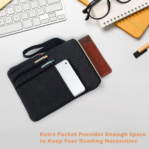 Vista 5 de Funda de libro APLUFINE con cremallera, protector de libro acolchado de 11"X9", fundas de libro acolchadas lavables para libros de tapa blanda