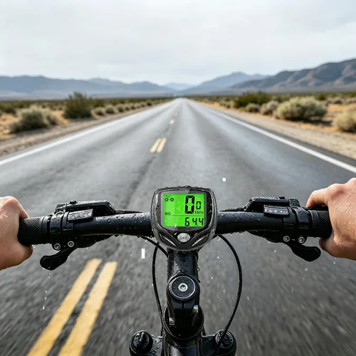 Vista 3 de Computadora inalámbrica para bicicleta con velocímetro, podómetro. Multifuncional con pantalla grande LCD retroiluminada