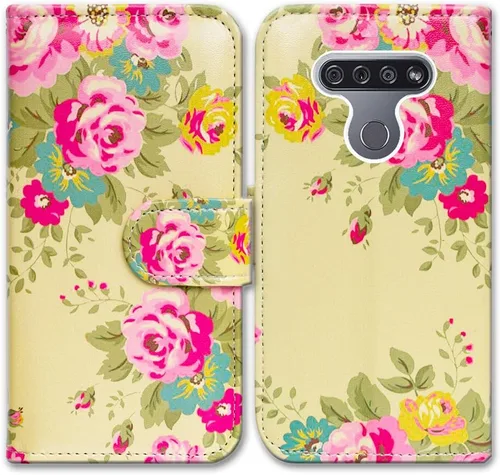 Vista 14 de Bcov Funda para LG K51/LG Reflect (LM-K500), diseño de libélula colorida funda de piel con tapa y ranura para tarjeta soporte para LG K51/LG Q51