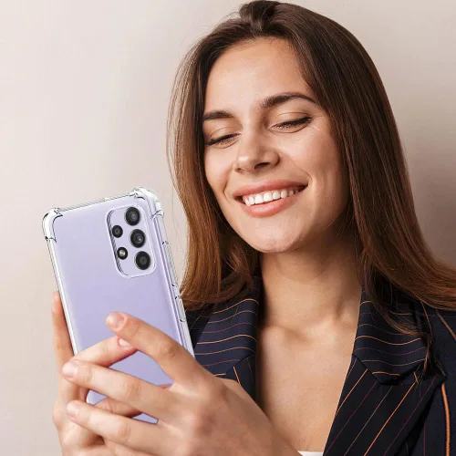 Vista 6 de Funda para Samsung A52, Galaxy A52 5G con protector de pantalla, a prueba de golpes, transparente, delgada, suave, de silicona TPU protectora