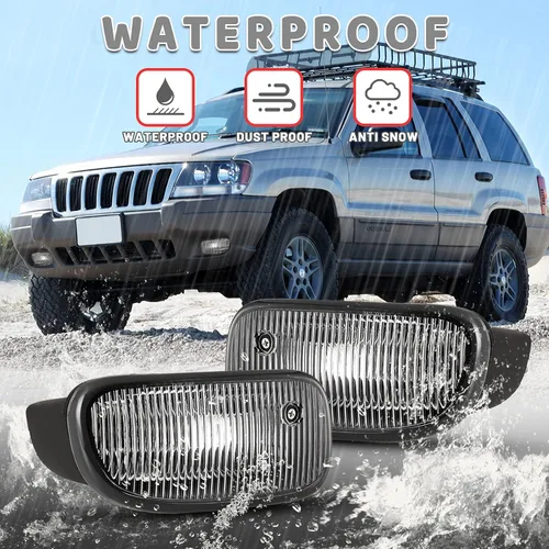 Vista 5 de Luces antiniebla aptas para Jeep Grand Cherokee 1999 2000 2001 2002 2003 con bombillas halógenas 1 par