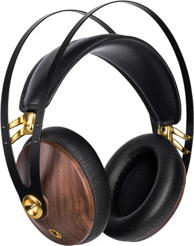 Vista 9 de Meze 99 Classics auriculares con cable de madera de respaldo cerrado sobre la oreja con micrófono (Nogal/Negro)