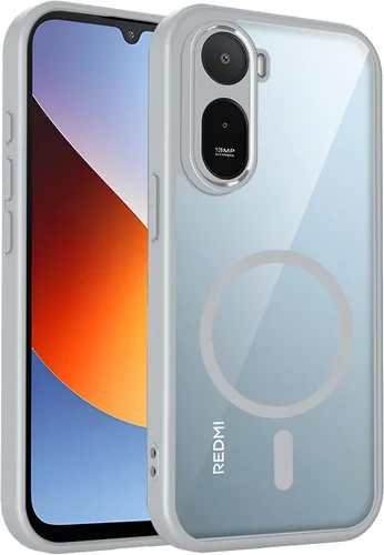 Vista 6 de Funda magnética transparente compatible con Xiaomi 17T, color negro 2 en 1 PC + TPU cubierta de teléfono a prueba de golpes, carcasa protectora