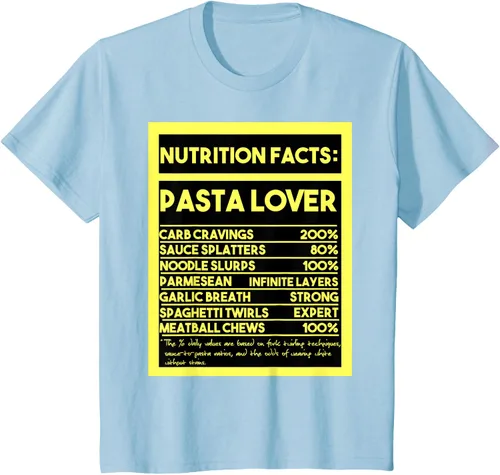 Vista 13 de Pasta Lover Nutrition Facts: The Ultimate Carb Connoisseur's T-Shirt Negro