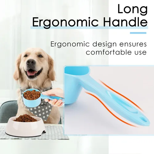 Vista 8 de Super Design Cuchara medidora de melamina para perros, 1 taza, para perros, gatos, pájaros y conejos, cuchara de alimentación para mascotas, apta