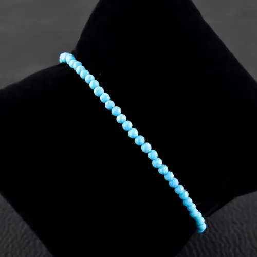 Vista 11 de Natural Gemstone Micro Beads Dainty Bangle Bracelet, Handmade Birthstone Jewelry, Healing Chakra Crystals, Silver Plated 8 inch, Birthday Gift for