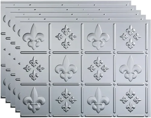Vista 22 de FASÄDE Fleur-de-lis - Panel decorativo de vinilo decorativo para salpicaduras de 18 x 24 pulgadas en cobre piedra lunar (paquete de 5)