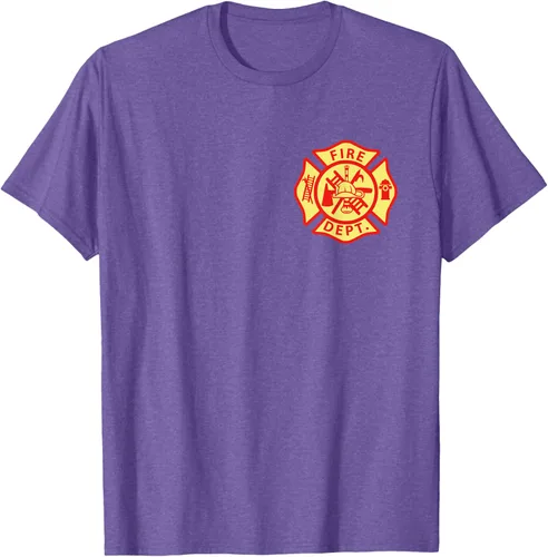 Vista 6 de Camiseta con logotipo de bomberos con símbolo de bombero, Negro