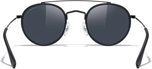 Vista 4 de MERRYS Gafas de sol polarizadas redondas retro - Gafas de sol unisex de doble puente