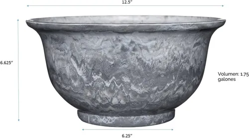 Vista 4 de Classic Home and Garden - Maceta veneciana profunda de 12.5 pulgadas, granito gris