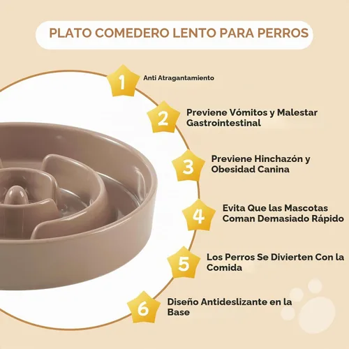 Vista 6 de Havniva Cuencos elevados para perros de alimentación lenta, 6.1 pulgadas 1 x café marrón - C