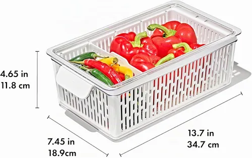 Vista 10 de OXO Good Grips Produce Saver - Contenedor mediano, 13.8 x 7.4 x 4.7 pulgadas, blanco