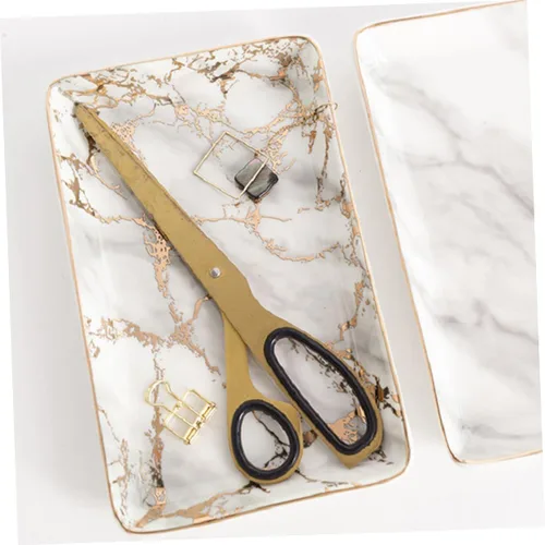 Vista 7 de ABOOFAN 3pcs bandejas decorativas trinket tray ceramic tray ceramic ring tray ceramic ring plate earring tray decorative serving tray decor tray