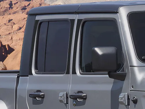 Vista 11 de Rvinyl Moldura de ventana de poste de pilar compatible con Jeep Gladiator 2020-2023, aluminio (negro cepillado)