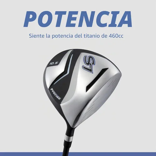 Vista 4 de Precise S7 - Juego de golf de 18 piezas para hombre – Driver de titanio, maderas, híbrido, hierros 5-SW, putter, bolsa con soporte, 4 fundas