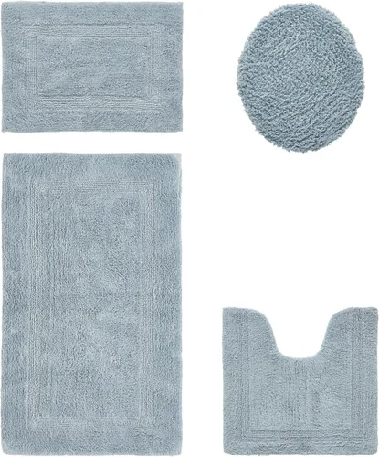 Vista 40 de Better Trends Juego de 4 alfombras de baño de lujo, 100% algodón, suaves, absorbentes de agua, reversibles, lavables a máquina, para decoración