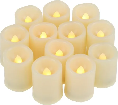 Vista 11 de CANDLE CHOICE Velas votivas sin llama que funcionan con pilas con temporizador, pequeñas luces LED con temporizador de ciclo diario automático
