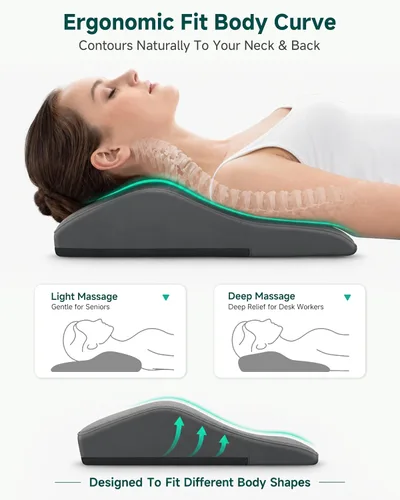 Vista 3 de Snailax Masajeador de espalda Shiatsu 4D con calor, masajeador profundo del Negro