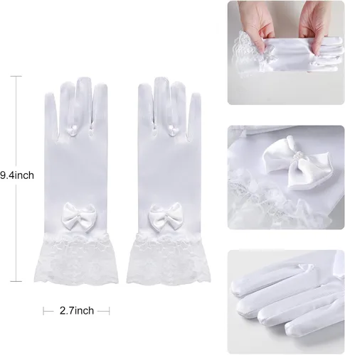 Vista 4 de Pendientes de corona de princesa, guantes, accesorios de disfraz de Halloween
