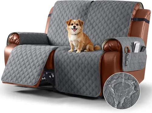 Vista 21 de Ruaozz Funda impermeable para sofá reclinable, lavable, funda antideslizante de 1 pieza, protector de muebles con correas elásticas, bolsillo