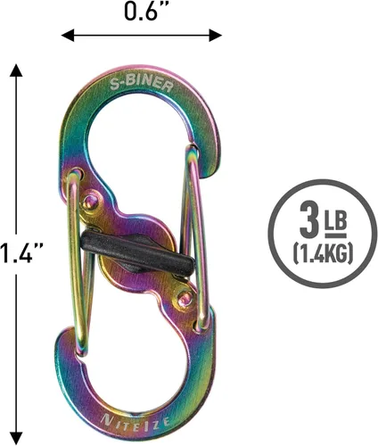 Vista 3 de Nite Ize S-Biner MicroLock - Mosquetón doble de acero inoxidable para llaves, etiquetas para mascotas y accesorios pequeños, palanca de bloqueo