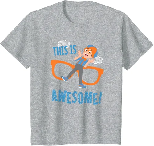 Vista 4 de Blippi This is Awesome Glasses - Camiseta talla S Azul Pastel