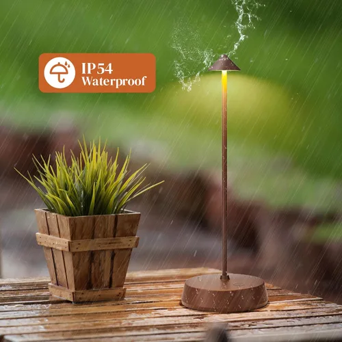 Vista 7 de Lámpara de mesa inalámbrica recargable, funciona con pilas, lámpara de escritorio de 6000 mAh, lámpara táctil regulable al aire libre, impermeable