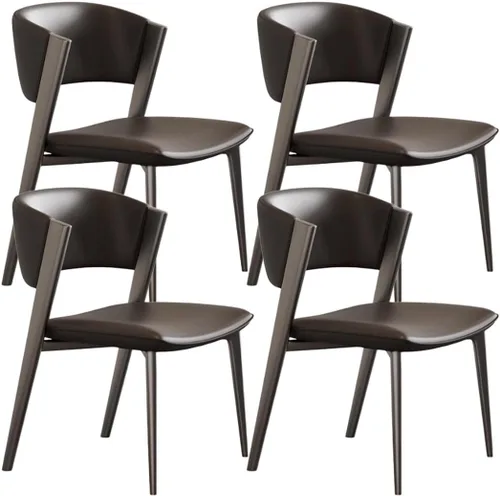 Vista 15 de YVYKFZD Juego de sillas de comedor de cuero, sillas de comedor con patas y respaldo de metal, sillas de cocina sin brazos de ocio, silla auxiliar