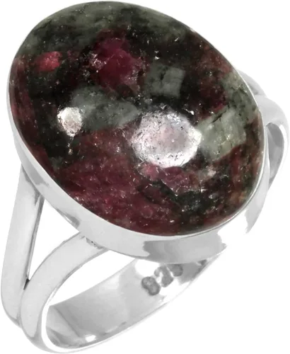 Vista 56 de Anillo hecho a mano de plata de ley 925 genuina grueso con piedras preciosas naturales ágata, cuarzo rosa, lapislázuli, ámbar ovalado, joyería