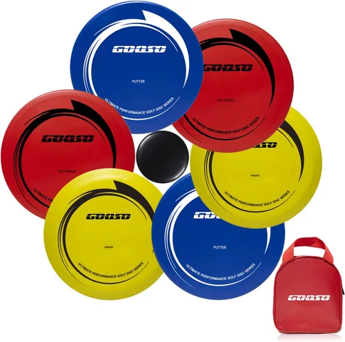 Vista 10 de GOOSO Juego de discos de golf – Discos de conductor, rango medio y putter con bolsa de golf de disco para exteriores y patio trasero, plástico