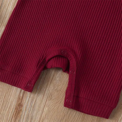 Vista 103 de Mameluco unisex de manga corta para bebé recién nacido, con botones, de una pieza, ropa de color sólido