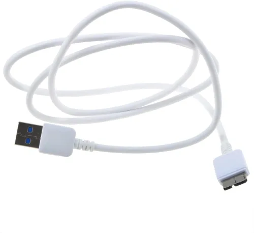 Vista 3 de Cable de datos USB 3.0 blanco compatible con Samsung M3 1 TB 2.5" disco duro externo