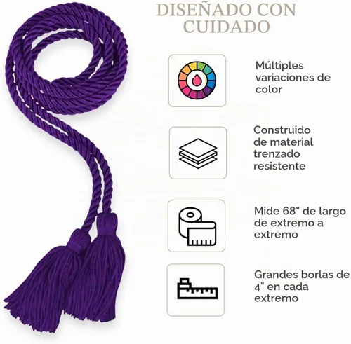 Vista 4 de CLERKMANS Cordón de honor de graduación de oro antiguo Oro envejecido