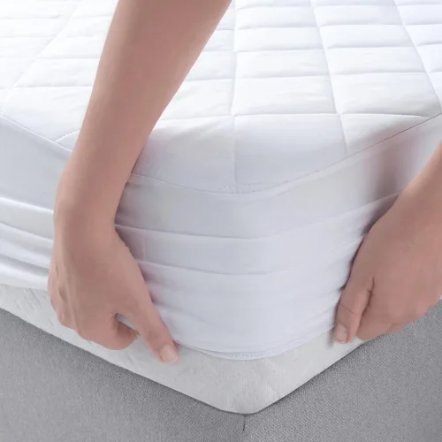 Vista 7 de YATAS BEDDING Perle - Protector de colchón acolchado, lavable a máquina y de fácil cuidado, protección y comodidad superiores, parte superior