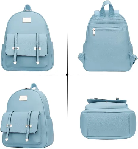Vista 2 de KKXIU Mochila pequeña para mujer, bolso convertible de cuero para mujer