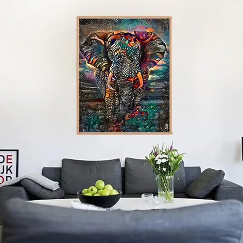 Vista 4 de Ingooood Rompecabezas de 1000 piezas, serie de fantasía, elefante multicolor, juguetes de entretenimiento para adultos, graduación especial o regalo