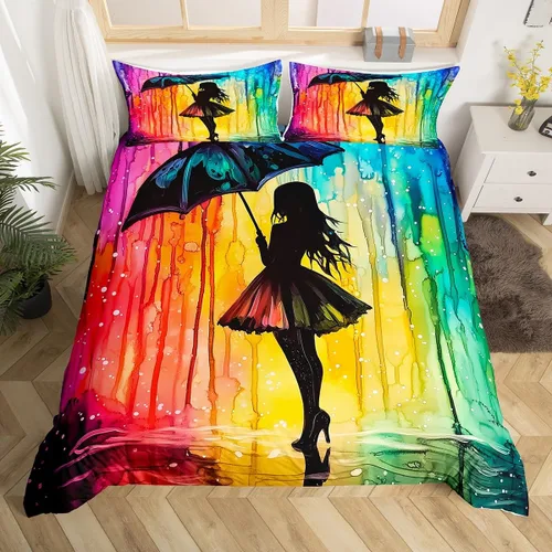 Vista 14 de Funda de edredón del espacio exterior, juego de ropa de cama bohemio para niños, funda de edredón de constelación de planeta para decoración de Negro