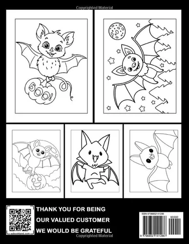 Vista 2 de Cute Bats Coloring Book Fabulous Coloring Pages With Unique Illustrations Ideal Gift For All Ages Relaxation And Stress Relief