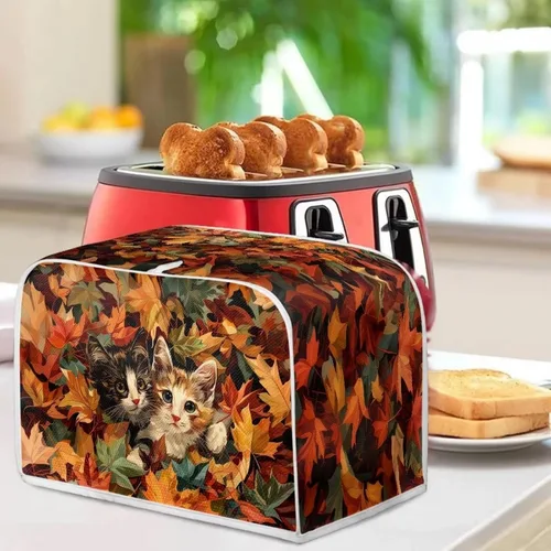 Vista 4 de AFPANQZ Cubiertas de tostadora de arce para gatos 3D, cubiertas de protección para horno, tostadora de pan, cubiertas de protección para tostadora a