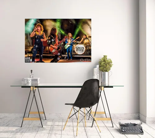 Vista 2 de BUY ART FOR LESS Póster de arte musical con licencia oficial de Greta Van Fleet Live Concert de 24 x 36 pulgadas, impresión decorativa, papel