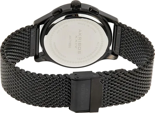 Vista 2 de Akribos - Reloj de pulsera de acero inoxidable con cronógrafo suizo de cuarzo Multifunción 3 subdial para hombre
