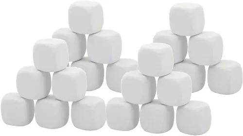 Vista 8 de Dados de espuma EVA blanca para niños, bloques de construcción de graffiti, pintura creativa, suministros de fiesta, 1.96 pulgadas, 12