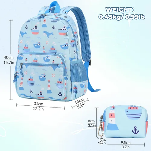 Vista 60 de Mygreen - Mochila escolar con bonitos diseños para niños y niñas, 11.5 x 15.7 x 5.1 pulgadas