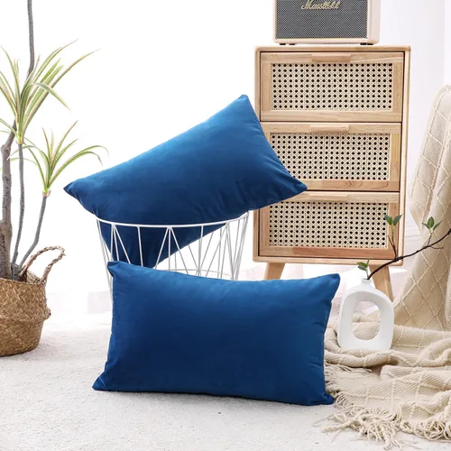 Vista 48 de NiNi ALL - Fundas de almohada decorativas de terciopelo 30x30 cm, paquete de 2 unidades, color azul bebé, suaves para sofá, dormitorio, sala