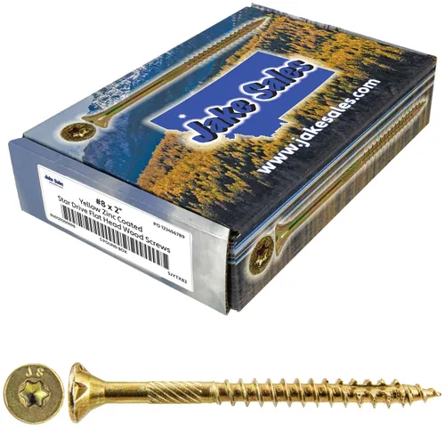 Vista 149 de 8 x 1 revestimiento exterior recubierto de bronce, tornillo de madera multiusos compatible con ACQ, cabeza plana Torx/Star Drive de 1 libra, 288