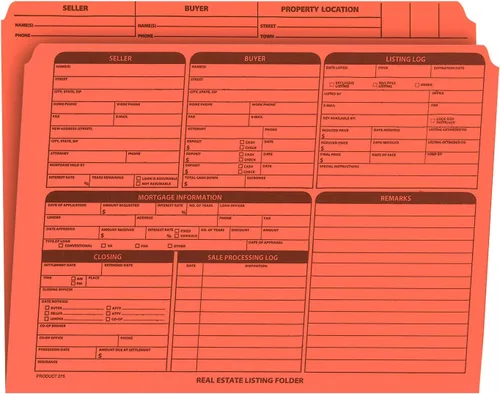 Vista 6 de NextDayLabels - Carpeta de listado de bienes raíces - Lista de panel derecho, preimpresa en cartulina duradera con lista de verificación de cierre