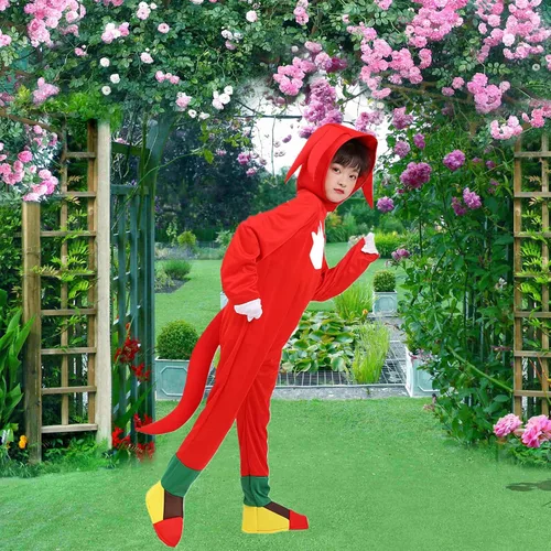 Vista 5 de Besonca Kids Costume Cartoon Bodysuit Jumpsuit Cosplay Halloween Pretend Play Onesies Headpiece Gloves for Girl Boy