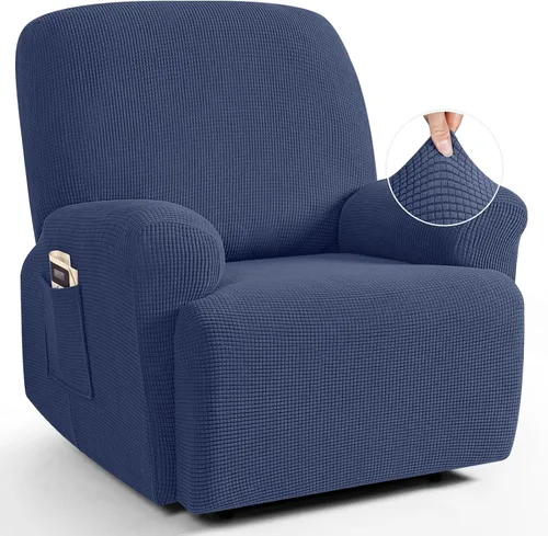 Vista 17 de TAOCOCO Funda reclinable de 4 piezas, funda elástica para sofá reclinable de 4 piezas, funda reclinable con 1 asiento, protector de sofá suave